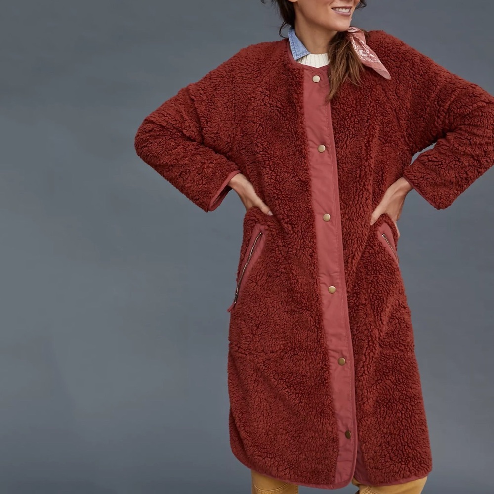 Anthropologie Margot Reversible Sherpa Coat - Picture 4 of 9